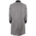 Civil War Mens Plain Grey Frock Coat with Solid Cuff Collar webp