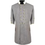 Heritage Robe US Civil War Mens Double Breast Gray Frock Coat Infantry Elegance with Solid Cuff Collar Braid Crafted from Wool for Authenticity and Comfort webp