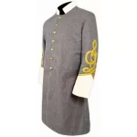 Heritage Robe US Civil War Mens Double Breast Gray Frock Coat Infantry Elegance with Solid Cuff Collar Braid Crafted from Wool for Authenticity and Comfort webp