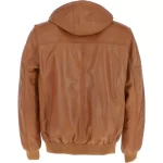 mens leather hooded bomber jacket tan addison p image webp