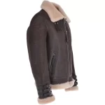 mens luxury shearling biker flying jacket brown cream torsten p image webp