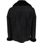 mens luxury side zip sheepskin pilot jacket black lyam p image webp