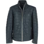 trapper leather jacket vin blue massimo p image webp